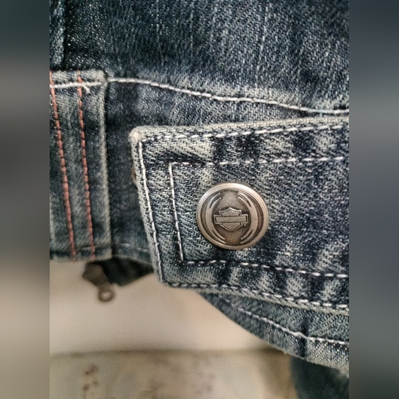 Harley Davidson Women's M Vintage Jean Jacket - Picture 5 of 6